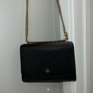 Black Tory Burch Emerson Shoulder Bag